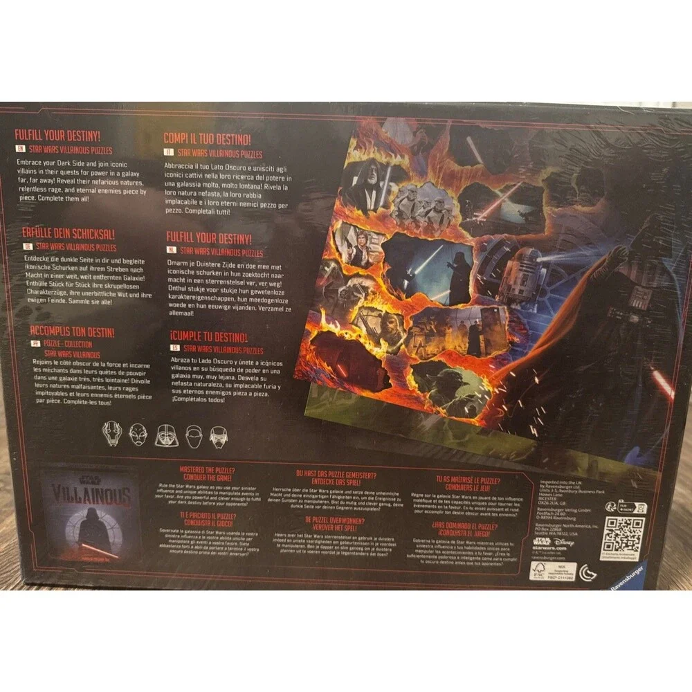Ravensburger Star Wars Villainous 1000 Piece Jigsaw Puzzle - New And Sealed